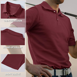 Chemises polo de golf sur mesure de haute qualité OEM pour hommes, en coton, manches courtes, impression et broderie de logo personnalisés - Product Image 2