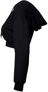 Women's Long Sleeve <b>Crop</b> <b>Top</b> Hoodie Plain Black Pullover Sweatshirt Casual Sexy Streetwear Hoodies Women Gym Workout <b>Tops</b> - Product Image 2