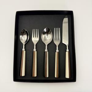 Juego de Cubiertos de Resina y Madera en Oferta, Cuchara, Cuchillo, Tenedor, Juego de Cubiertos de Acero Inoxidable para Boda - Product Image 1