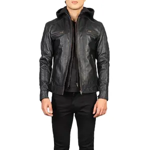Vente en gros de vêtements fabricant en cuir PU veste en fourrure hommes moto sweats à capuche vestes et manteaux pour hommes veste en cuir de qualité bon marché