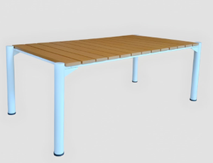 Minimalist Outdoor <b>Table</b> With Wood Top And <b>Aluminum</b> Frame Durable Patio Furniture For Outdoor Use - Product Image 5