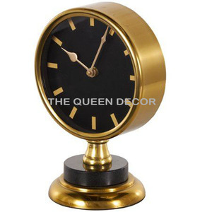 Elegant Antique Brass Table Clock with Roman Numerals Vintage Home Decor Timepiece for Home Bed Rooms and Hotels - Product Image 4