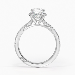 Anillo BOJ 035 con Corte Cojín, Plata 925, Diseño Simple Estilo Tacori, Diamante de 2ct, Color D, VVS1, Moissanita Certificada GRA, Precio Bajo - Product Image 3