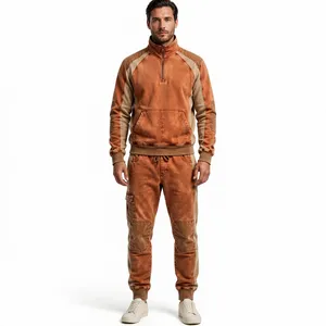 <b>Men's</b> Thickened Warm Hooded Color Block <b>Velvet</b> Cotton Blend Single Button Casual <b>Jacket</b> Spring - Product Image 1