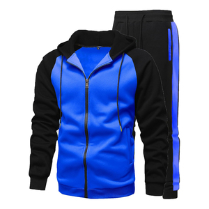 Conjunto Deportivo para Hombre con Capucha, Bloques de Color Morado y Amarillo, Cierre de Cremallera, Manga Larga, Estilo Casual para Otoño - Product Image 6