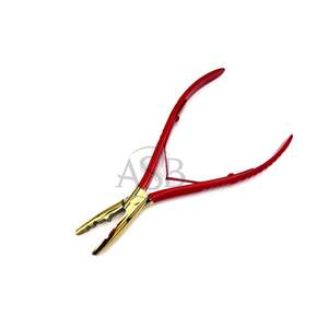Red Gold Multi Functional <b>Hair</b> Extension Pliers Custom Logo Stainless Steel Gold Tip Professional Beauty Instrument - Product Image 1