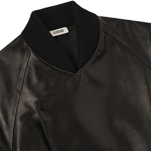 Custom Men's Full Grain Cow <b>Leather</b> Raglan Bomber <b>Jacket</b> Luxury Oversized Outerwear Private label <b>leather</b> top OEM Manufacturer - Product Image 5