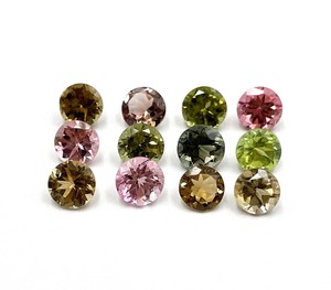 Turmalina natural multicolor de corte redondo, piedra preciosa de 5.50 mm, turmalina facetada para la fabricación de joyas, certificada por IGI. - Product Image 2