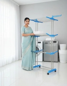 Séchoir à linge pliant autoportant grande capacité, support de rangement pour vêtements, organisateur de vêtements peu encombrant pour la maison et l'appartement - Product Image 1