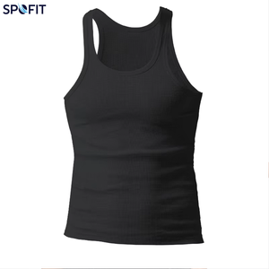 Chaleco de moda para hombre, de algodón y elastano, transpirable, de punto, ajustado, sin mangas, para dormir en casa, informal, para culturismo, acanalado, tallas grandes - Product Image 1