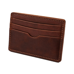 Tarjetero de Cuero Genuino Premium para Hombre, Bloqueo RFID, Cartera Delgada Minimalista, Estuche para Tarjetas de Crédito, Porta Tarjetas Compacto para Bolsillo Delantero - Product Image 1