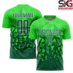 Conjunto de Uniforme de Fútbol Personalizado Verde, de Secado Rápido, en Poliéster, Manga Corta, para Equipo Adulto - Product Image 2