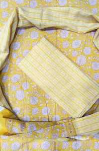 Ensemble en coton imprimé pour femme, non cousu, dernière collection, pour usage quotidien et décontracté, en pur coton avec dupatta en mulmul, matière pour robe en coton - Product Image 3