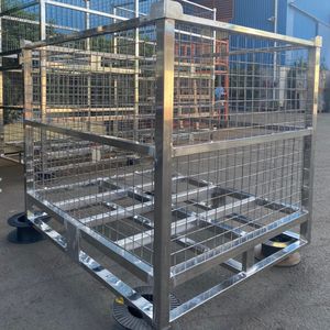 Paleta de Alambre Plegable y Apilable Diseñada para un Almacenamiento Eficiente en Almacenes con Estructura Plegable y Alta Estabilidad de Carga - Product Image 3