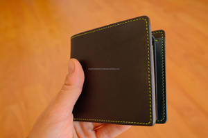 OEM elegante de cuero genuino abierto plegable Bi-Fold cartera delgada RFID bloqueo monedero para los hombres pedidos al por mayor - Product Image 3