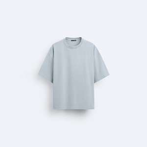 Camiseta 100% algodón para hombre, corte holgado, estampada, tallas grandes, hombros caídos, 100% algodón grueso, personalizada, de alto gramaje, OEM, estilo boxy, lisa. - Product Image 5