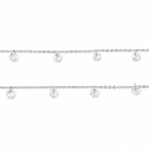 Bracelet à breloques en argent sterling 925 avec zircone cubique pour femme, design minimaliste à maillons polis, idéal pour le quotidien, les fêtes et les anniversaires - Product Image 3