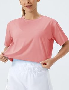 Camiseta Deportiva de Manga Corta para Mujer, Marca Daizha, Color Rosa, Cuello Redondo, Tejido Jersey Transpirable - Product Image 3