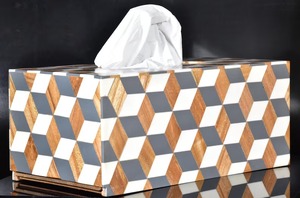 Boîte à mouchoirs en résine artisanale de luxe, design personnalisé, couvercle durable pour mouchoirs, pour la maison, le bureau, les fêtes - Product Image 2