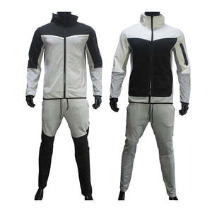 Conjunto de Sudadera con Cremallera y Parches para Hombre, Estilo Casual de Otoño, Nuevo Conjunto de Dos Piezas con Cuello Alto y Pantalones Deportivos - Product Image 1