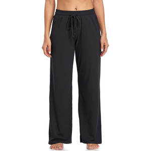 Pantalones deportivos y pantalones de yoga para mujer con bolsillos, pantalones anchos con cordón para mujer, pijamas cómodos - Product Image 3