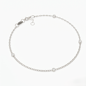 Pulsera Personalizable de Plata 925 con Bisel de Diamantes, Joyería Fina Minimalista en Oro Rosa, Regalo para Mujer - Product Image 3