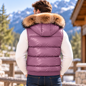<b>Men's</b> Autumn Genuine Leather Breathable Oversized Hooded <b>Vest</b> | Windproof Chaleco De Lujo for <b>Men</b> - Product Image 5