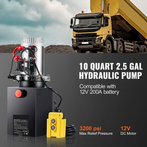 Nuova Unità Idraulica a Doppio Effetto da 10 Quarti, Portata 0,91 GPM, Pressione Massima 3200 PSI, Pompa per Rimorchio - Product Image 5