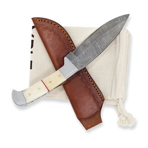 Custom Handmade Damascus Hunting <b>Knife</b> with <b>Bone</b> <b>Handle</b> Fixed Blade Skinning <b>Knife</b> Bushcraft Camping Survival Outdoor <b>Knife</b> - Product Image 1