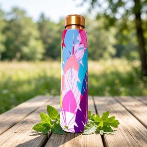 Juego de Botellas de Agua de Cobre con Diseño Floral y Tapa, Portátiles para Uso Doméstico - Product Image 6