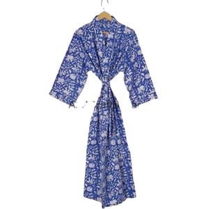 กิโมโนยาวสไตล์โบโฮสำหรับผู้หญิงชุดนอนผ้าฝ้ายพิมพ์ลายดอกไม้สำหรับเพื่อนเจ้าสาวชุดนอนฤดูหนาว - Product Image 1