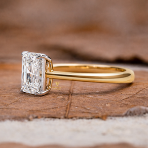 Anillos de compromiso con diamantes de corte radiante, diamantes cultivados en laboratorio CVD HPHT, certificados por IGI, oro sólido de 14K y 18K, anillos de boda de diamantes para mujer - Product Image 2