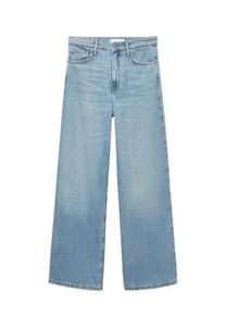 Jeans de Mezclilla de Cintura Alta y Pierna Ancha para Mujer, Pantalones Casuales de Algodón Lavado a la Piedra, Corte Holgado, Color Sólido, Estilo Primavera - Product Image 4
