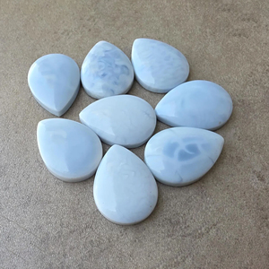 Natural Blue Opal Cabochon Teardrop Shape Calibrated Flat Back Gemstone, for Jewelry All Sizes Available - Product Image 3