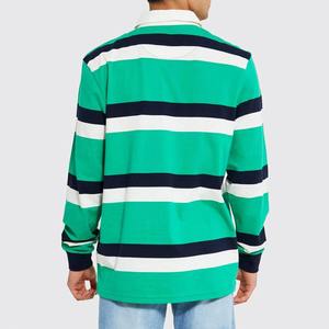 Maillots de rugby pour hommes style vintage OEM personnalisés, respirants, à rayures, manches longues, de haute qualité, pour équipe. - Product Image 4