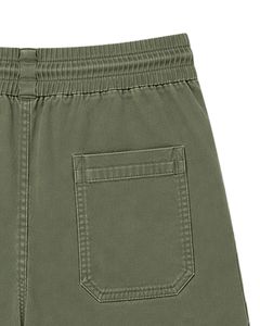 Pantalones Cortos Bermuda Casuales para Hombre, Color Verde Oliva, Personalizados, con Cordón, Ligeros, de Corte Holgado, Mezcla de Algodón, para Playa - Product Image 6