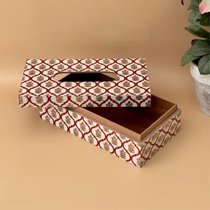 Rustic Wooden Printed <b>Tissue</b> And Napkin <b>Holder</b> Box Decorative Facial <b>Tissue</b> Dispenser For <b>Kitchen</b> Dining And Living Room - Product Image 6