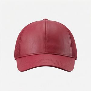Red Leather Texture <b>Baseball</b> <b>Caps</b> HQ Unisex Hat Men's Trend Fashion Wholesale Cooling <b>Cap</b> Design Wear Premium Hot Female A1 - Product Image 1
