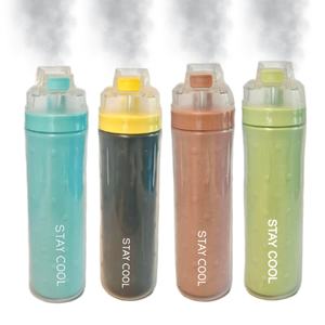 ขวดน้ำพกพาแบบพ่นละอองน้ำ ปลอดสาร BPA ผลิตจากพลาสติก PP แบบกดปุ่มพร้อมหลอดดูดน้ำ ความจุขนาดใหญ่ 650 มล. เหมาะสำหรับการปั่นจักรยาน - Product Image 6