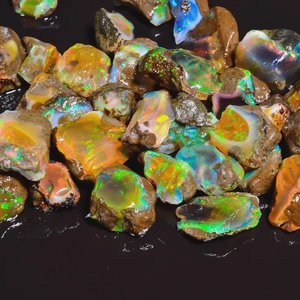 Lote al por mayor de ópalo Welo etíope natural en bruto de 250 g, ópalo de fuego multicolor en bruto, especímenes de gemas de cristal para la elaboración de joyas - Product Image 4
