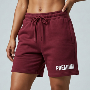 Shorts de sport en molleton de coton coupe décontractée pour femmes grandes tailles – Fournisseur de marques privées - Product Image 2