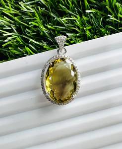 TASBIYA GEMS - Collar Minimalista con Colgante de Citrino Natural para Mujer, Plata de Ley 925, Chapado en Oro y Rodio, para Aniversario - Product Image 3