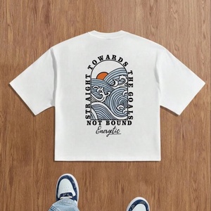 T-shirts pour hommes à manches courtes, style streetwear surdimensionné, imprimé graphique, blanc, tendance, décontracté, style hip hop, mode estivale - Product Image 1