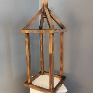 Antique Creations - Portavelas de Madera Ecológico de Estilo Europeo Retro Vintage, Hecho a Mano, Resistente al Viento, Estilo Rústico, para Navidad - Product Image 1