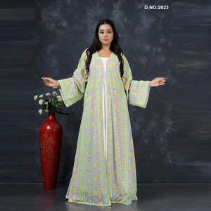 Robe pour femme en georgette traditionnelle brodée Chikankari de qualité supérieure, élégante et sobre, disponible à la vente - Product Image 2