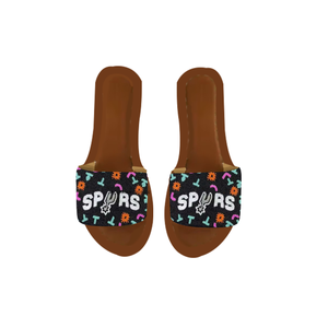 Sandales personnalisées à perles pour le jour du match, décorées de strass rayés, à bout ouvert, mode estivale, pour femmes, antidérapantes, vente en gros - Product Image 4