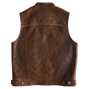 Men's High Quality Lightweight Motorbike Leather <b>Vest</b> with Custom Logo Casual Style Breathable Feature for Winter Low Price - Product Image 3