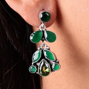 Wholesale Brass Kashmiri Jhumka <b>Earrings</b> | Antique <b>Silver</b> Plated Ghungroo <b>Dangle</b> <b>Earrings</b> | Bohemian Wedding Ethnic Bulk - Product Image 2