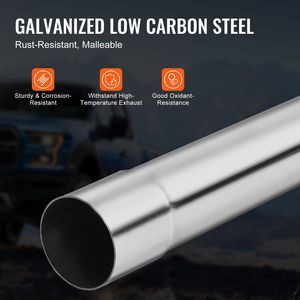 Kit de escape universal de acero galvanizado de 16 piezas, tubo de escape grande a prueba de óxido con junta deslizante, sistemas de escape tuning - Product Image 4