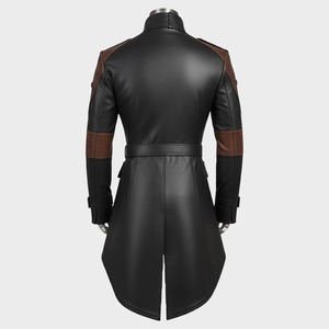 เสื้อแจ็คเก็ตทหารสไตล์โกธิคหนังเทียมสตีมพังค์สำหรับผู้ชาย - Product Image 2